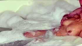 baby cum blows bubbles with agarabas and olpr in voyeur handjob scene