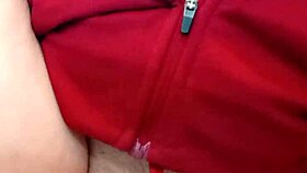 Petite girl flashing her open pussy