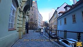 Hey, watch this busty blonde get slammed near her boyfriend