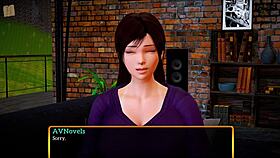 Hey, in my new family episode, the redhead with big tits and ass gets erotic in this anime game.