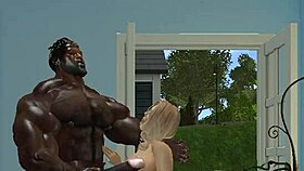 That muscled old bull flashes huge dick, white girls come running 😈