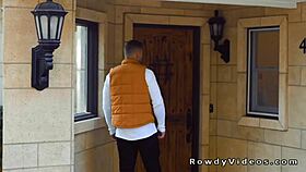 Muscular Bodybuilder Suspect Gives Blowjob And Anal Fucks Handsome Cop With Monster Cock In Bedroom