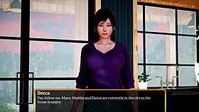 Hey, in my new family episode, the redhead with big tits and ass gets erotic in this anime game.