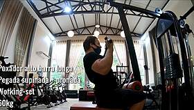 flexible workout routine for back muscles in panties and thong