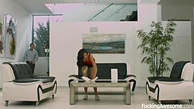 Petite Ariana Marie slips into pretty lingerie for a steamy doggystyle session after some muff diving