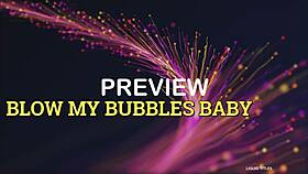 baby cum blows bubbles with agarabas and olpr in voyeur handjob scene