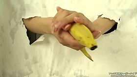 Hand crush fetish banana crush