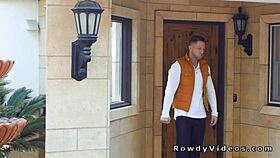 Muscular Bodybuilder Suspect Gives Blowjob And Anal Fucks Handsome Cop With Monster Cock In Bedroom