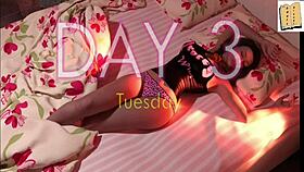 Blonde wife and stepmother in lingerie play a game leading to homemade fun