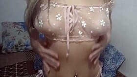 Thrust dildo in ass, moan loudly