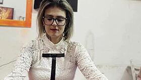 i caught her stretching at home, what a delight.