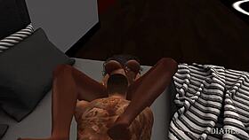 Ebony Cartoon Character Performs Black Magic Sex