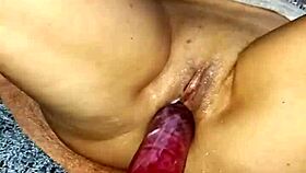 velvet rain 23 pleasures herself with large toys and squirting orgasms many times