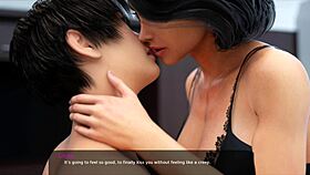 Touching stepmom's huge boobs.