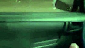 He jerks off his big cock while driving the car solo