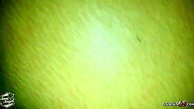 Young german amateur couple's sex ends with cum on feet