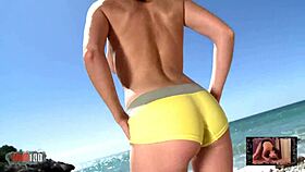 Mya Lorenn's passionate beach striptease