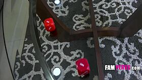 playing naughty dice with shy big tits stepmom