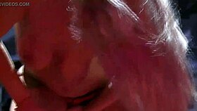 Skinny babes perform dildo show on public stage