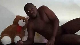 Enjoying Threesome With Brown And Caucasian Furry Toy Bears