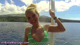 Lesbian Masseuse Performs Oral Fingering and Masturbation in Group 3some