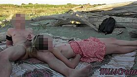 hey, caught my french teacher giving an amateur blowjob on a nude beach to a stranger with cumshot! people saw us!