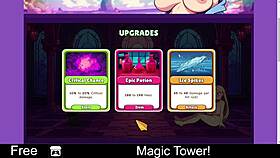 exploring the magic tower in an erotic anime game.