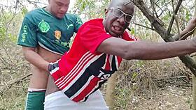 Chubby Men Engage in Intense Gay Sex, Big Cocks Assfucking Bareback in the Woods with Passionate Action