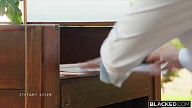 Gorgeous agatha receives a bbc creampie in a threesome