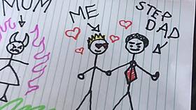 Step gay dad feels down, but his feet fetish brings comfort.