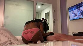 cupcake gets ponded in doggy style, bent over for hardcore fucking, detailed action with deep thrusts, bent position, intense pounding.