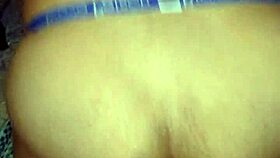 amateur solo riding thick dildo close up