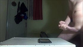 jerking hard for cassidyboo with cum on face.