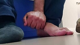 Step gay dad feels down, but his feet fetish brings comfort.