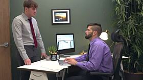 gay office workers argue about promotion & fuck