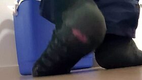 Step gay dad feels down, but his feet fetish brings comfort.