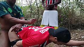 Chubby Men Engage in Intense Gay Sex, Big Cocks Assfucking Bareback in the Woods with Passionate Action