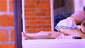 Friend Provides Refuge For Shy Stepdaughter In Warm Apartment Room