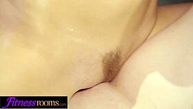 Mia Trejsi and Katy Rose Lesbian Scissoring Threesome in Gym Fitness Room