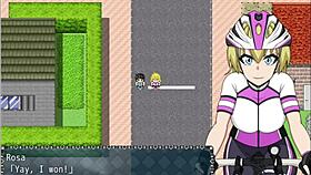 Blonde Loses Race Grabs Tits in Street Flash Cycling