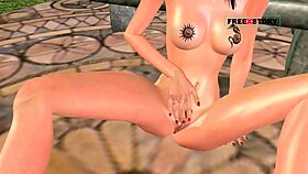 Cute Indian bhabhi feels intense pleasure rubbing her pussy in 3d animation