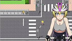 Blonde Loses Race Grabs Tits in Street Flash Cycling