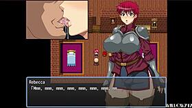 Knightess Rebecca battles enemies in the HRPG game.