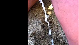 My Wife Pees Long Stream On African Beach With Amateurs