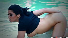 busty big ass diva moans using toys by the pool