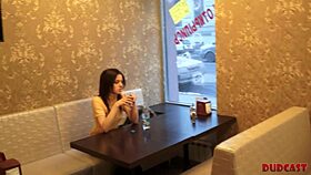 Older boy talks future model into photo shoot.