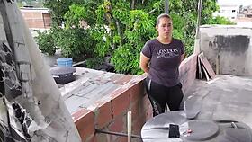 Discover stepsister smoking on roof