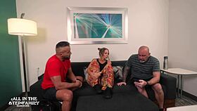 Husband's stepbrother deepthroating monster cock during workout