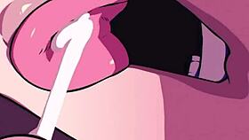 Vampire sucks cum in hentai