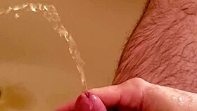Golden Shower with Small 18+ Cock, Old Man, Shaved and Hairless